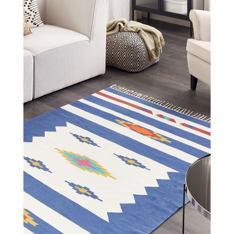 Dywan bawełniany kilim 140 x 200 cm wielokolorowy VARSER