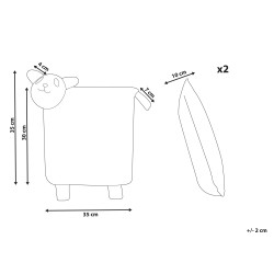 2 bawełniane poduszki dla dzieci panda 35 x 35 cm szare SHADOOR