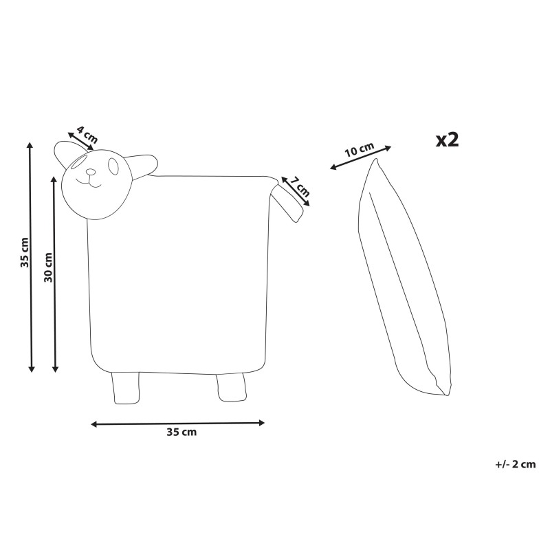 2 bawełniane poduszki dla dzieci panda 35 x 35 cm szare SHADOOR