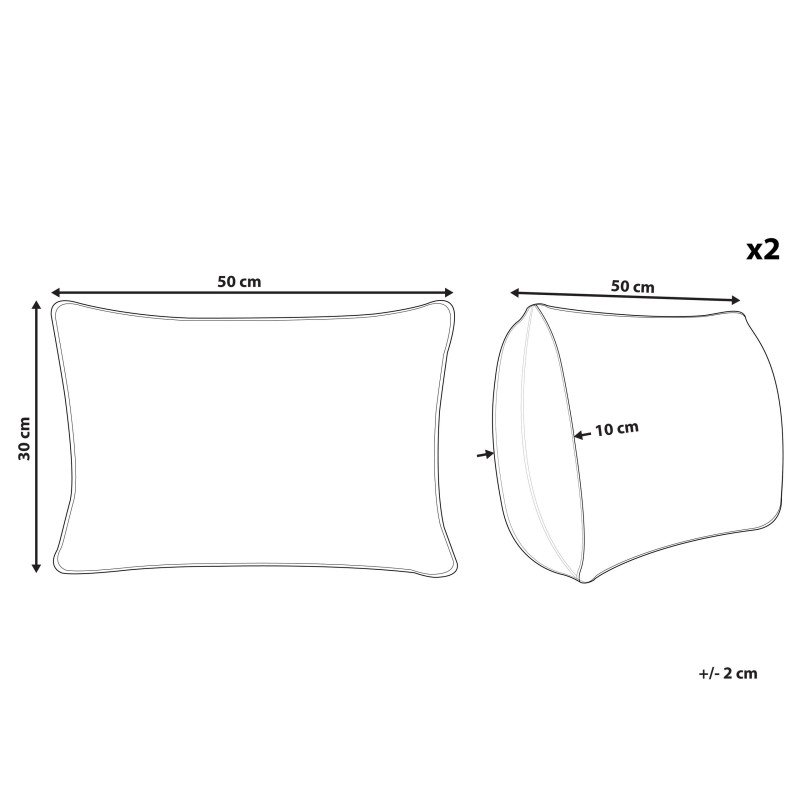 Zestaw 2 poduszek dekoracyjnych LITHOPS Welur 30 x 50 cm Pomarańczowy Wzór świąteczny