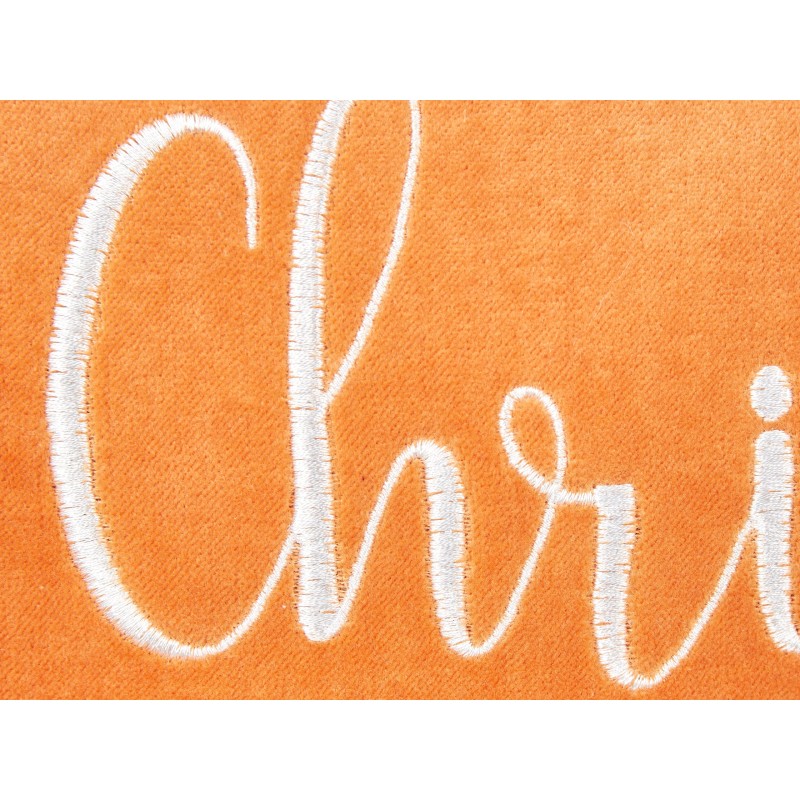 Zestaw 2 poduszek dekoracyjnych LITHOPS Welur 30 x 50 cm Pomarańczowy Wzór świąteczny