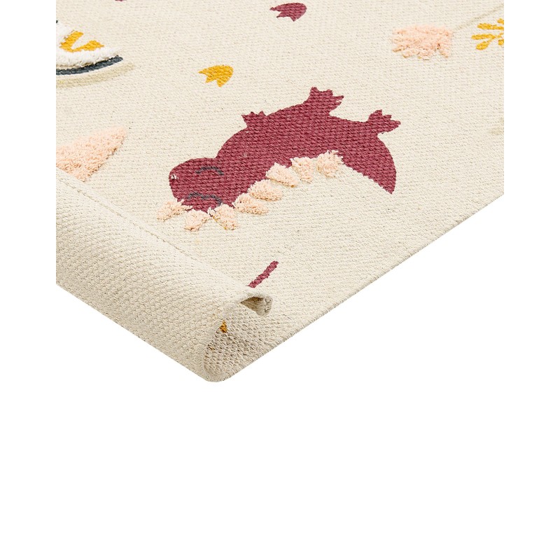 Dywan dziecięcy bawełniany w dinozaury 80 x 150 cm wielokolorowy TIOP