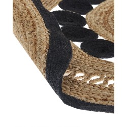 Dywan okrągły z juty ⌀ 120 cm beżowo-czarny YOZGAT