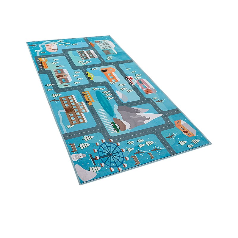 Dywan dziecięcy nadruk z miastem 80 x 150 cm KIGI