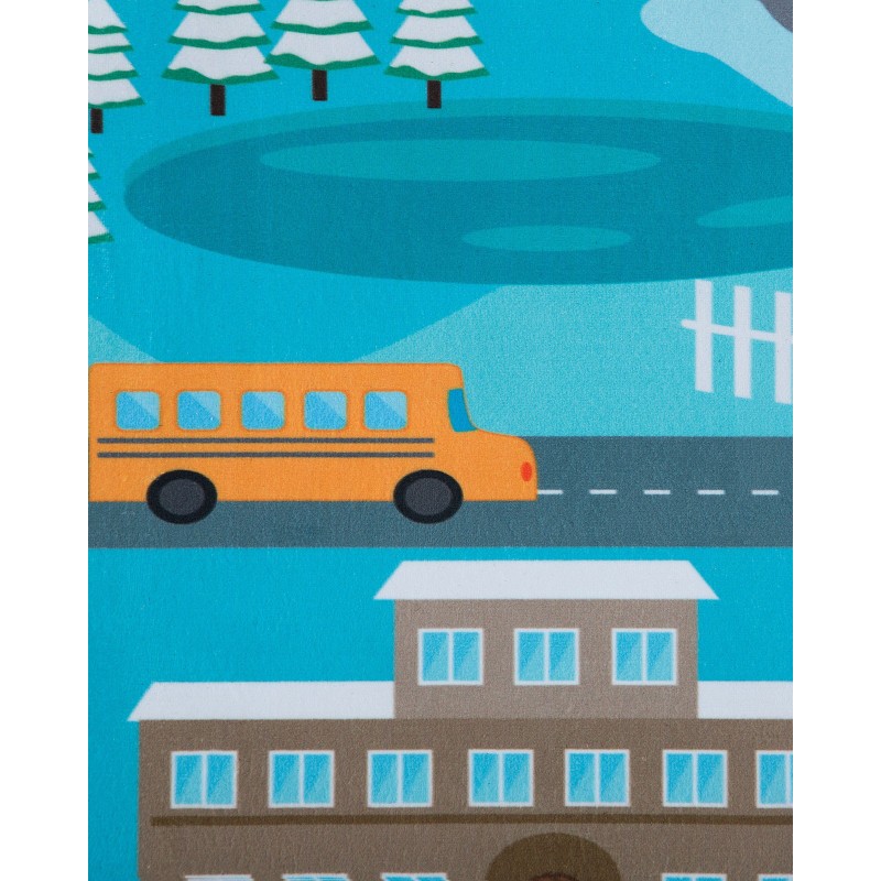 Dywan dziecięcy nadruk z miastem 80 x 150 cm KIGI