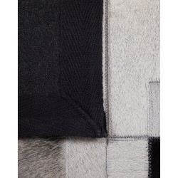 Dywan patchwork skórzany 160 x 230 cm czarno-szary EFIRLI