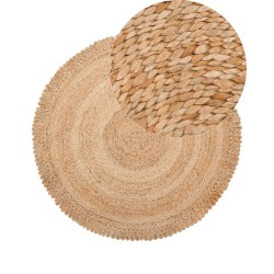 Dywan okrągły z juty ⌀ 140 cm beżowy ERENCE