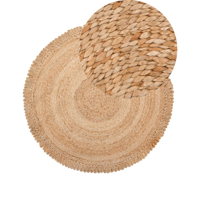 Dywan okrągły z juty ⌀ 140 cm beżowy ERENCE