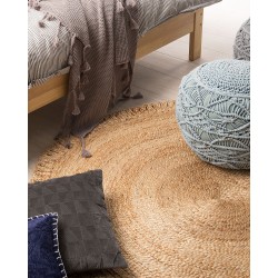 Dywan okrągły z juty ⌀ 140 cm beżowy ERENCE