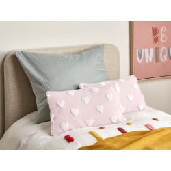 2 bawełniane poduszki dekoracyjne w serca 30 x 50 cm różowe GAZANIA