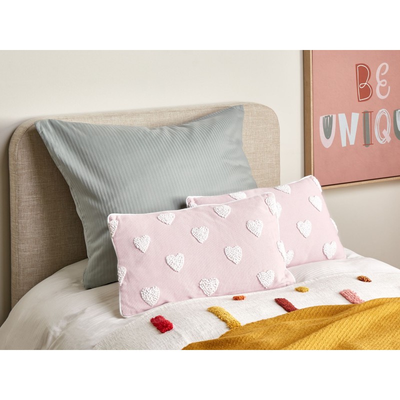 2 bawełniane poduszki dekoracyjne w serca 30 x 50 cm różowe GAZANIA