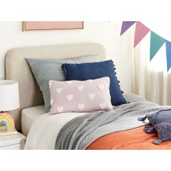 2 bawełniane poduszki dekoracyjne w serca 30 x 50 cm różowe GAZANIA