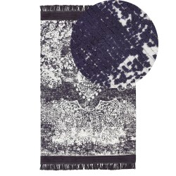 Dywan z wiskozy 140 x 200 cm fioletowy z białym AKARSU