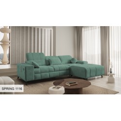 ¡Sofá esquinero Ballagio I con función de cama en tela Plecionka, Spring 1116 - belleza y funcionalidad en uno!