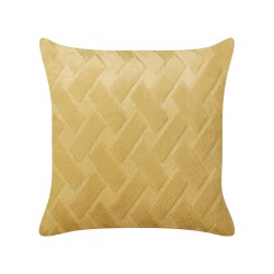 Zestaw 2 poduszek dekoracyjnych SITAPUR Sztuczne futro 45 x 45 cm Musztardowy Jednolity