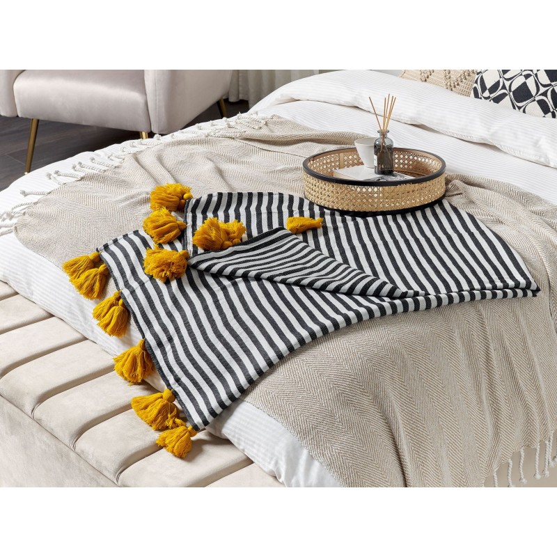 Koc SUNWAL 130 x 170 cm Czarny/ biały