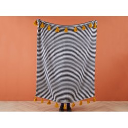 Koc SUNWAL 130 x 170 cm Czarny/ biały