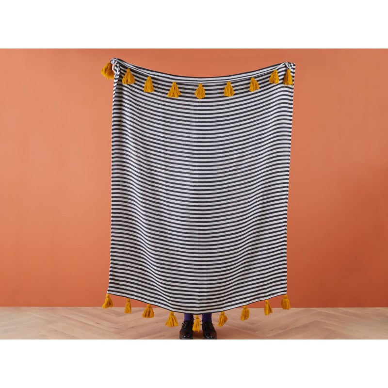 Koc SUNWAL 130 x 170 cm Czarny/ biały