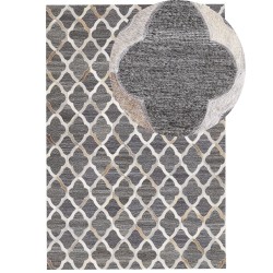 Dywan skórzany 160 x 230 cm szaro-beżowy ROLUNAY