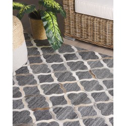 Dywan skórzany 160 x 230 cm szaro-beżowy ROLUNAY