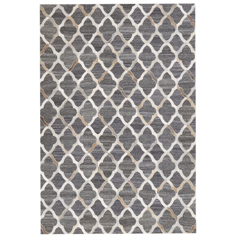 Dywan skórzany 160 x 230 cm szaro-beżowy ROLUNAY