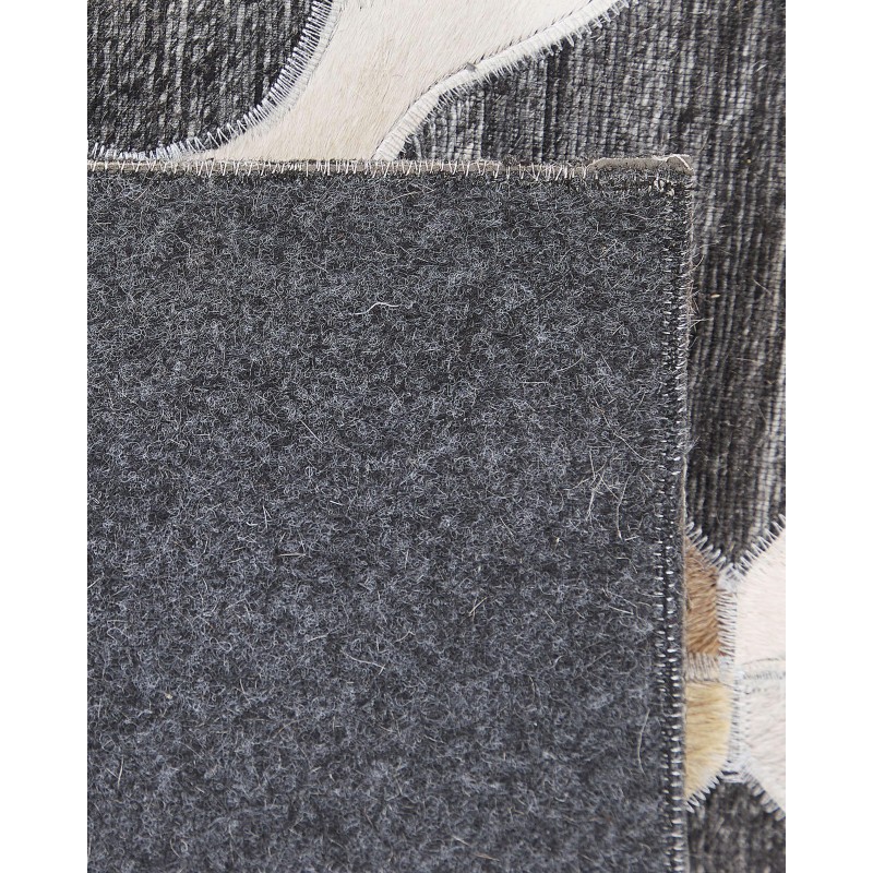 Dywan skórzany 160 x 230 cm szaro-beżowy ROLUNAY