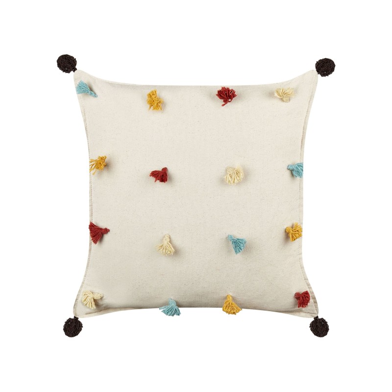 2 bawełniane poduszki dekoracyjne 45 x 45 cm jasnobeżowe FUSSEL