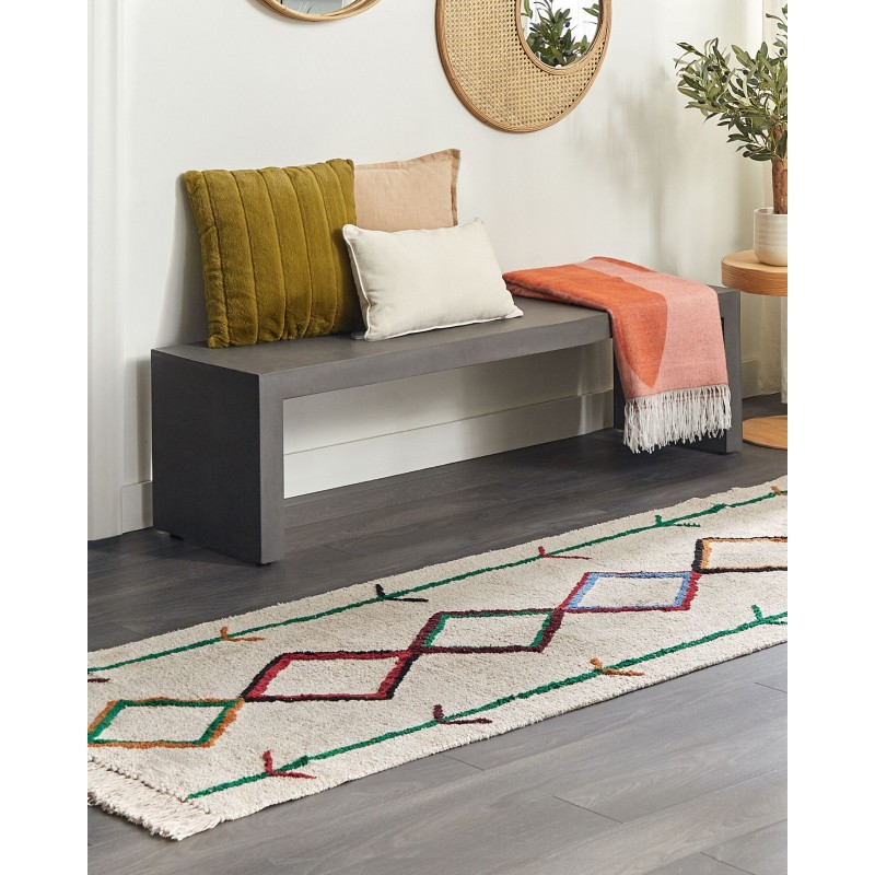 Dywan bawełniany 80 x 230 cm beżowy CETMI