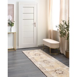 Dywan bawełniany 80 x 300 cm beżowo-brązowy ALMUS