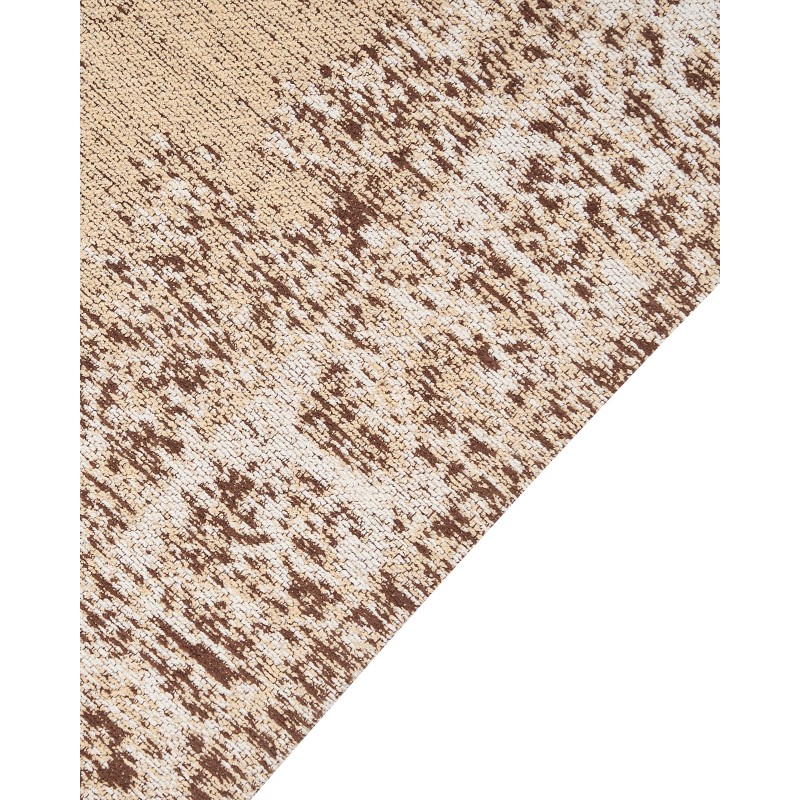 Dywan bawełniany 80 x 300 cm beżowo-brązowy ALMUS