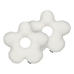 Zestaw 2 poduszek dekoracyjnych CAMPONULA Boucle 40 x 40 cm Złamana biel Jednolity