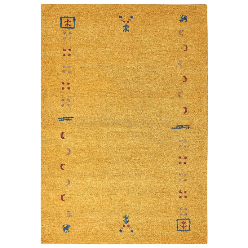 Dywan wełniany gabbeh 160 x 230 cm żółty AKALAN