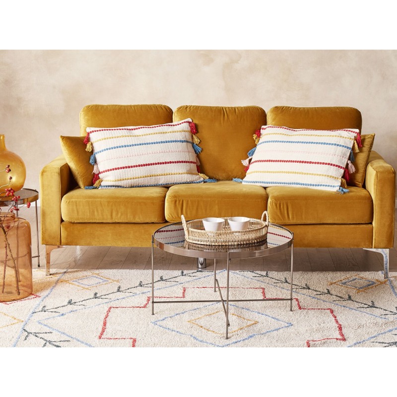 Poduszka dekoracyjna AGAVE Bawełna 40 x 60 cm Jasnobeżowy W paski