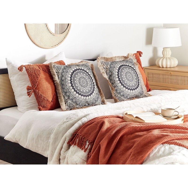 Zestaw 2 poduszek dekoracyjnych GERANIUM 45 x 45 cm Czarny Wzór orientalny