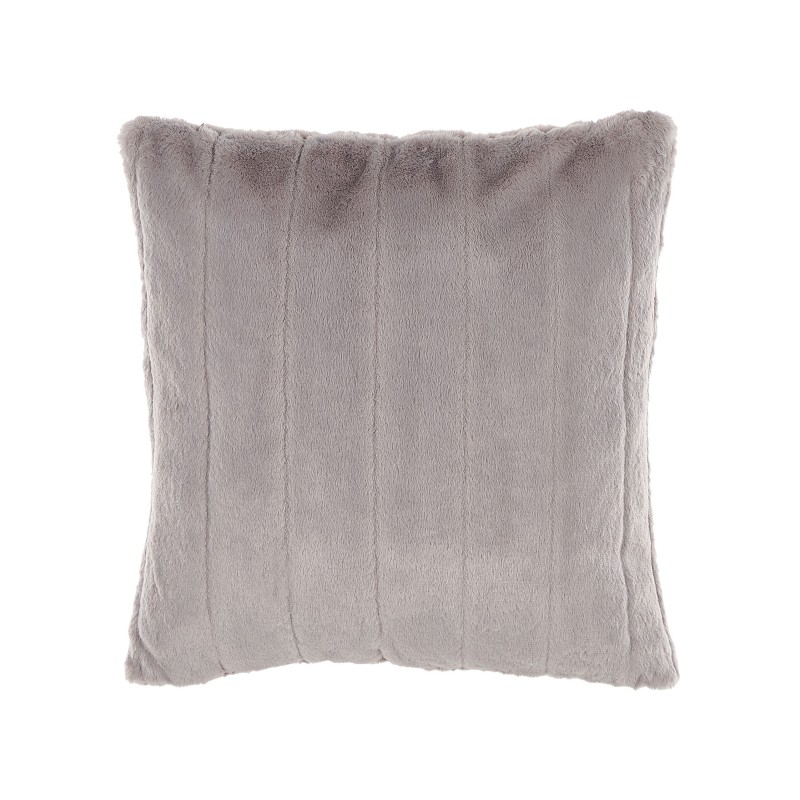 Zestaw 2 poduszek dekoracyjnych PUMILA Sztuczne futro 45 x 45 cm Jasnoszary W paski