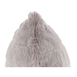 Zestaw 2 poduszek dekoracyjnych PUMILA Sztuczne futro 45 x 45 cm Jasnoszary W paski