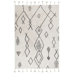 Dywan bawełniany 160 x 230 cm biało-czarny KEBIR