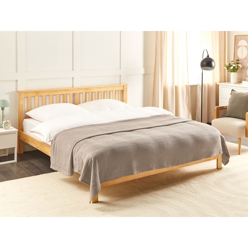 Narzuta na łóżko RAGALA Bawełna 220 x 240 cm Brązowy