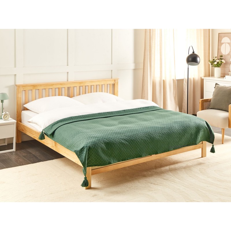 Narzuta na łóżko LINDULA Bawełna 150 x 200 cm Zielony