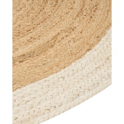 Dywan okrągły z juty ø 140 cm beżowo-biały YAYALAR