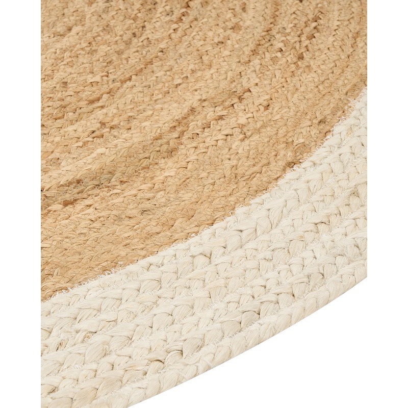 Dywan okrągły z juty ø 140 cm beżowo-biały YAYALAR
