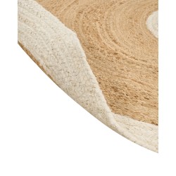 Dywan okrągły z juty ø 140 cm beżowo-biały YAYALAR
