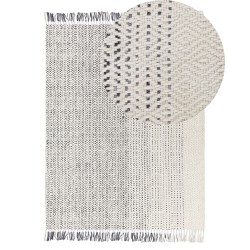 Dywan wełniany 140 x 200 cm biało-szary OMERLI