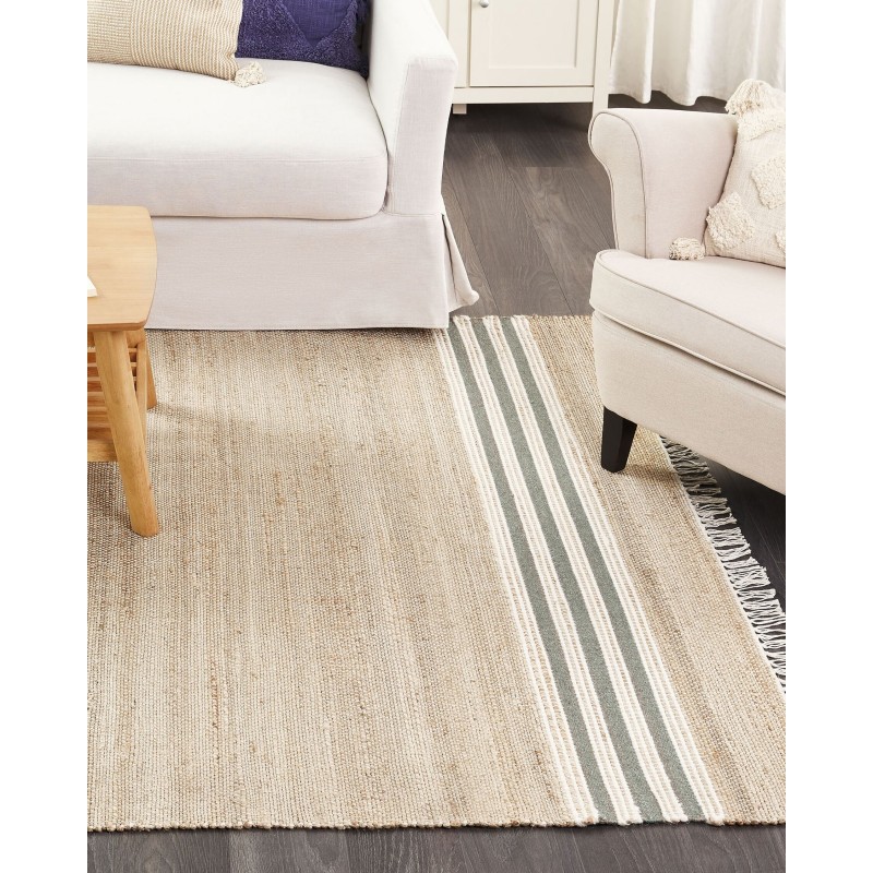 Dywan z juty 160 x 230 cm beżowo-szary MIRZA