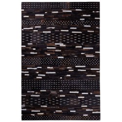 Dywan patchwork skórzany 140 x 200 cm brązowy AKSEKI