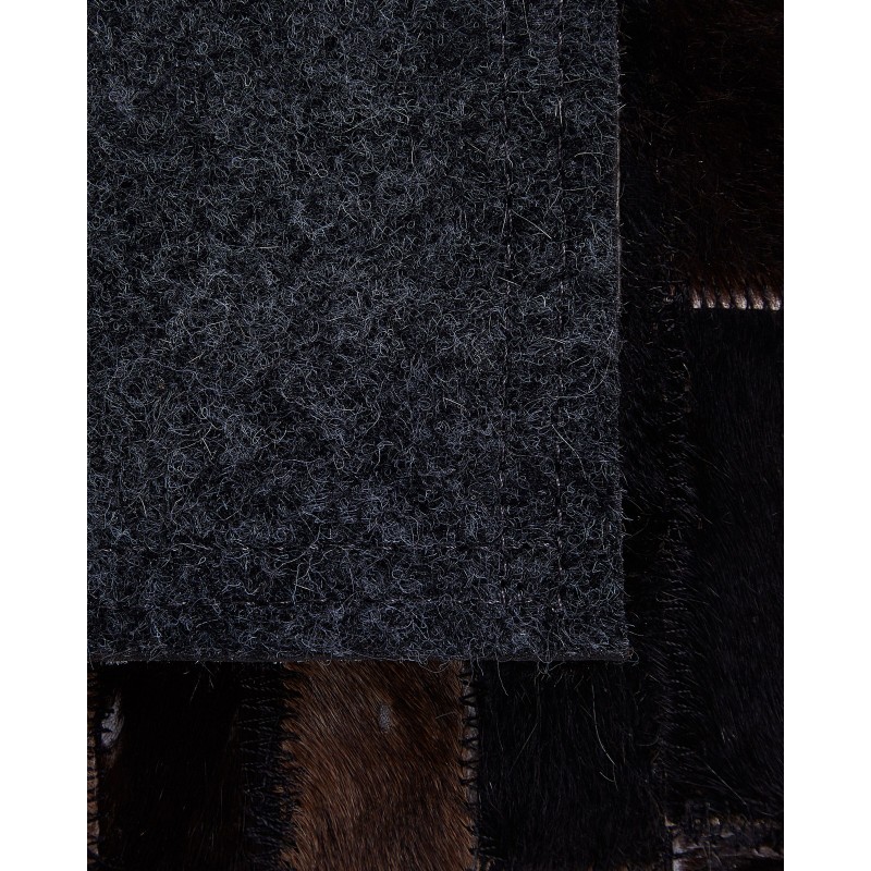 Dywan patchwork skórzany 140 x 200 cm brązowy AKSEKI