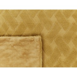 Narzuta na łóżko SITAPUR Sztuczne futro 200 x 220 cm Musztardowy