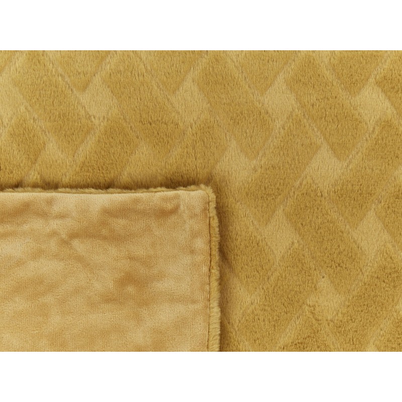 Narzuta na łóżko SITAPUR Sztuczne futro 200 x 220 cm Musztardowy