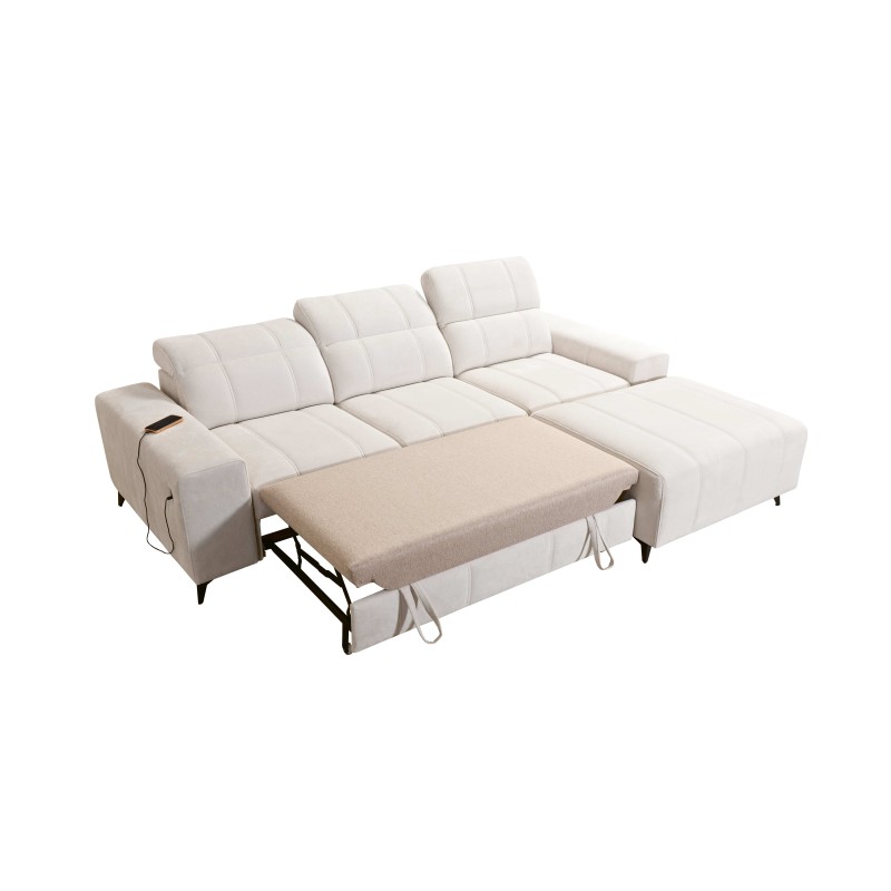 El sofá esquinero Ballagio I con función de cama en tela Plecionka, Spring 1112: ¡belleza y funcionalidad en uno!