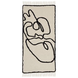 Dywan bawełniany 80 x 150 cm beżowo-czarny KONUR